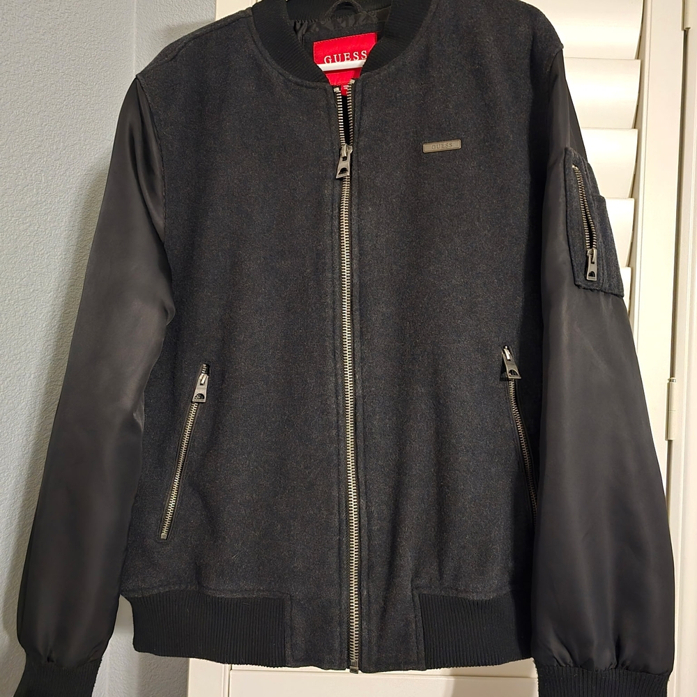 GUESS Men's Black Bomber Jacket